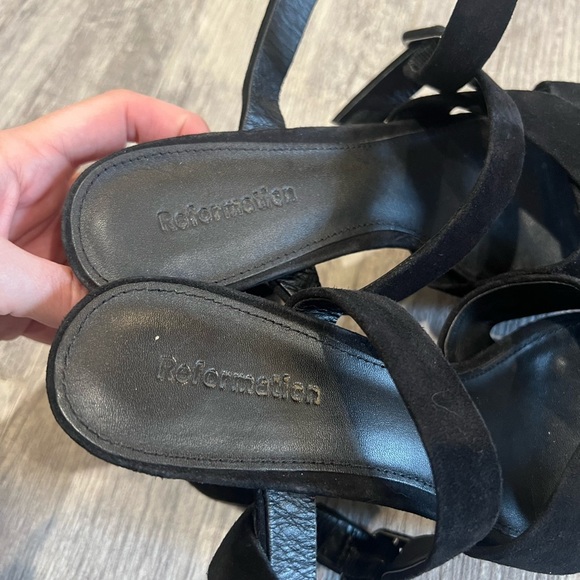 Reformation black Tatiana suede platform heels - Picture 7 of 9